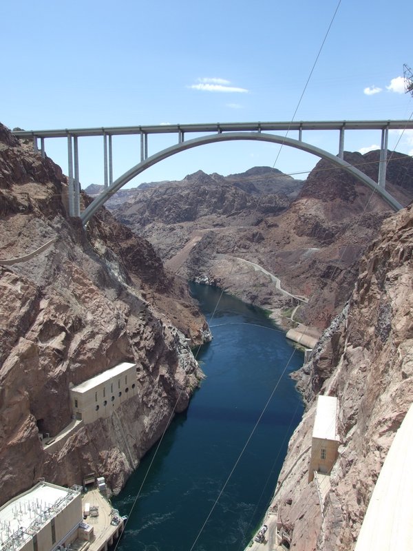View of the Colorado River from the top of the Hoover Dam