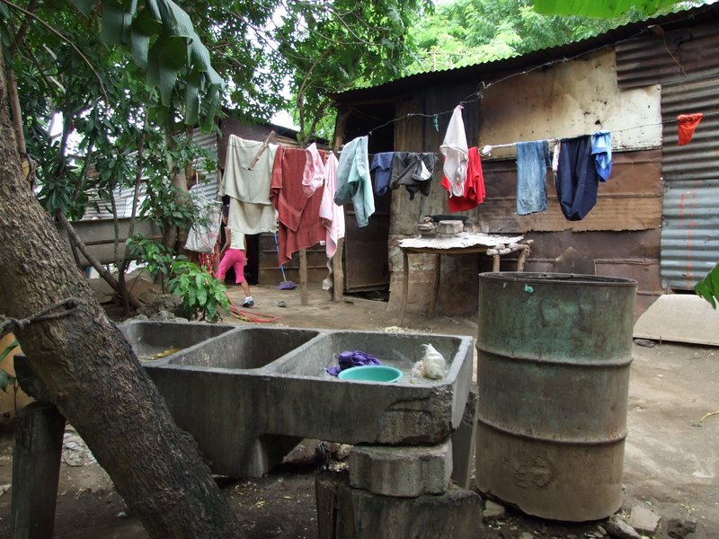 A washing station at one of the homes we visited