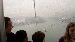 One of our last views before going into the clouds on the cable cars