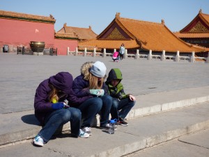 While Noah was crying, our other kids started praying for him right in the Forbidden City - incredibly sweet for me to see
