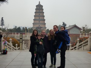 Our family at the Wild Goose Pagoda