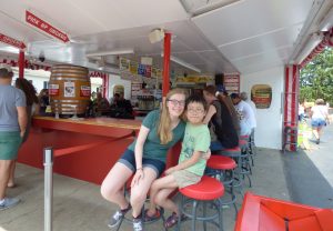 Rinnah and Noah waiting for our order at the White Turkey