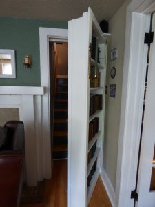 Wait, what?!  It's a secret staircase?!  The kids did triple takes - this house is super cool!