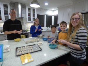 Part of learning the culture - dumpling making party! Everyone helped!